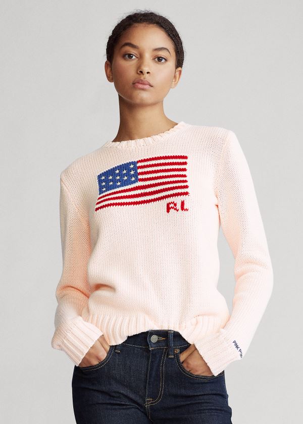 Suéter Ralph Lauren Pink Pony Flag Algodão Mulher 38946-TABH